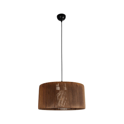 GLOBOSTAR® KYCLOS 203-0047 Boho Κρεμαστό Φωτιστικό Οροφής με Ντουί 1 x E27 AC 220-240V IP20 - Καφέ - M40 x Π40 x Υ25.5cm