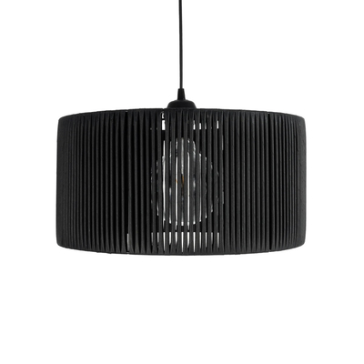 GLOBOSTAR® KYCLOS 203-0048 Boho Κρεμαστό Φωτιστικό Οροφής με Ντουί 1 x E27 AC 220-240V IP20 - Μαύρο - M40 x Π40 x Υ25.5cm