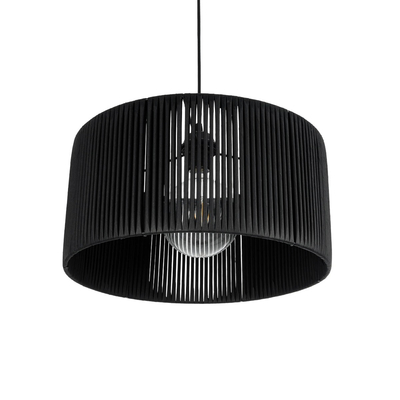 GLOBOSTAR® KYCLOS 203-0048 Boho Κρεμαστό Φωτιστικό Οροφής με Ντουί 1 x E27 AC 220-240V IP20 - Μαύρο - M40 x Π40 x Υ25.5cm