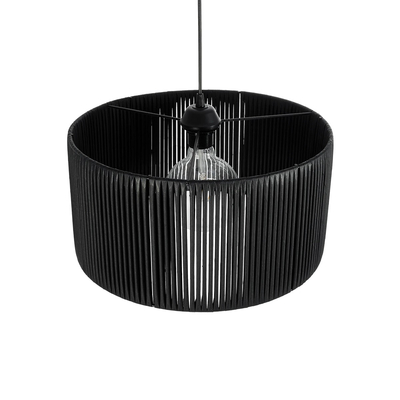 GLOBOSTAR® KYCLOS 203-0048 Boho Κρεμαστό Φωτιστικό Οροφής με Ντουί 1 x E27 AC 220-240V IP20 - Μαύρο - M40 x Π40 x Υ25.5cm