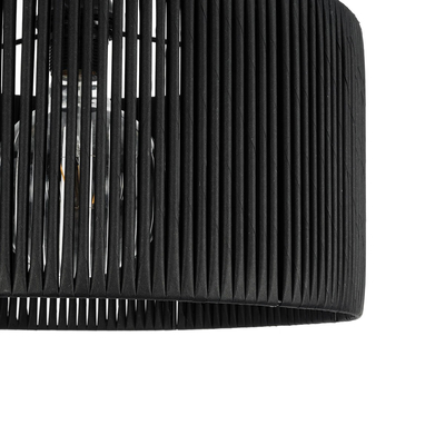 GLOBOSTAR® KYCLOS 203-0048 Boho Κρεμαστό Φωτιστικό Οροφής με Ντουί 1 x E27 AC 220-240V IP20 - Μαύρο - M40 x Π40 x Υ25.5cm