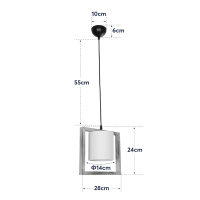 GLOBOSTAR® CUP 203-0050 Vintage Κρεμαστό Φωτιστικό Οροφής με Ντουί 1 x E27 AC 220-240V IP20 - Μπεζ & Λευκό - Μ28 x Π14 x Υ24cm
