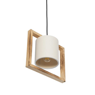 GLOBOSTAR® CUP 203-0050 Vintage Κρεμαστό Φωτιστικό Οροφής με Ντουί 1 x E27 AC 220-240V IP20 - Μπεζ & Λευκό - Μ28 x Π14 x Υ24cm