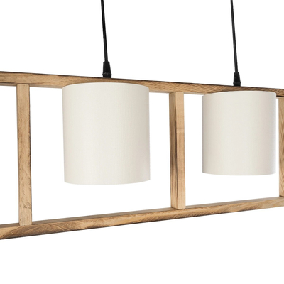 GLOBOSTAR® CUP 203-0051 Vintage Κρεμαστό Φωτιστικό Οροφής με Ντουί 3 x E27 AC 220-240V IP20 - Μπεζ & Λευκό - Μ80 x Π14 x Υ24cm