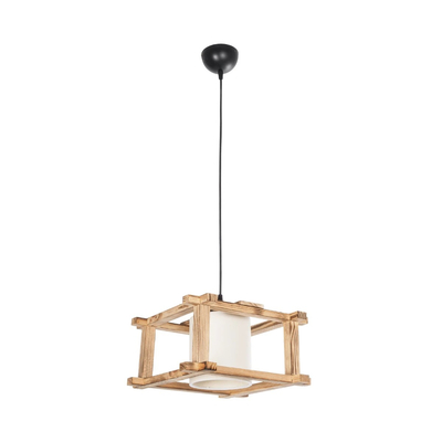 GLOBOSTAR® CUP 203-0053 Vintage Κρεμαστό Φωτιστικό Οροφής με Ντουί 1 x E27 AC 220-240V IP20 - Μπεζ & Λευκό - Μ32 x Π32 x Υ20cm