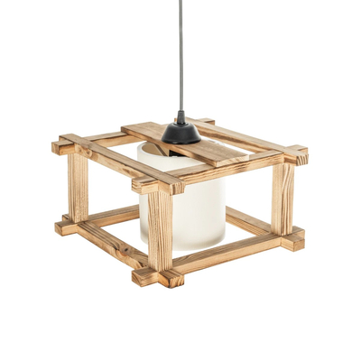 GLOBOSTAR® CUP 203-0053 Vintage Κρεμαστό Φωτιστικό Οροφής με Ντουί 1 x E27 AC 220-240V IP20 - Μπεζ & Λευκό - Μ32 x Π32 x Υ20cm