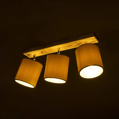 GLOBOSTAR® CUP 203-0055 Vintage Φωτιστικό Οροφής με Ντουί 3 x E27 AC 220-240V IP20 - Λευκό & Μπεζ - Μ60 x Π14 x Υ26cm