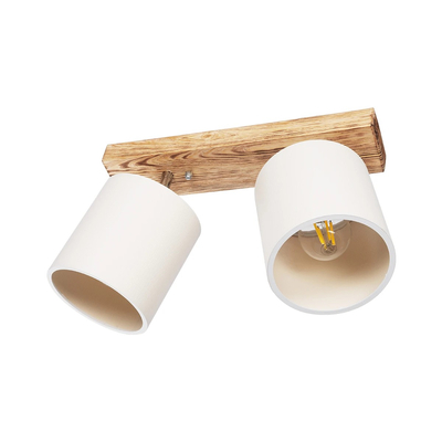 GLOBOSTAR® CUP 203-0056 Vintage Φωτιστικό Οροφής με Ντουί 2 x E27 AC 220-240V IP20 - Λευκό & Μπεζ - Μ42 x Π14 x Υ26cm