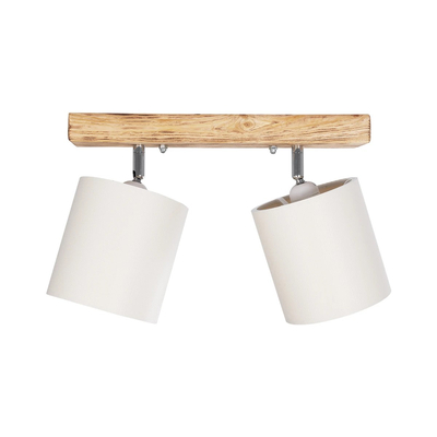 GLOBOSTAR® CUP 203-0056 Vintage Φωτιστικό Οροφής με Ντουί 2 x E27 AC 220-240V IP20 - Λευκό & Μπεζ - Μ42 x Π14 x Υ26cm