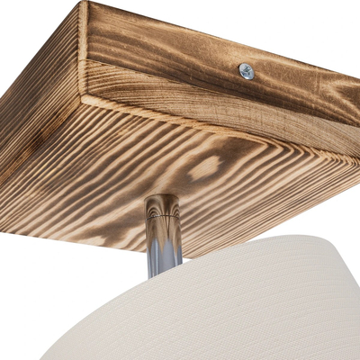 GLOBOSTAR® CUP 203-0057 Vintage Φωτιστικό Οροφής με Ντουί 1 x E27 AC 220-240V IP20 - Λευκό & Μπεζ - Μ14.5 x Π14.5 x Υ25cm