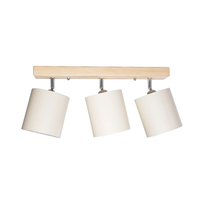 GLOBOSTAR® CUP 203-0058 Vintage Φωτιστικό Οροφής με Ντουί 3 x E27 AC 220-240V IP20 - Λευκό & Μπεζ - Μ60 x Π14 x Υ26cm