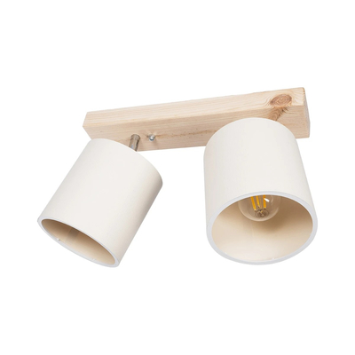 GLOBOSTAR® CUP 203-0059 Vintage Φωτιστικό Οροφής με Ντουί 2 x E27 AC 220-240V IP20 - Λευκό & Μπεζ - Μ42 x Π14 x Υ26cm