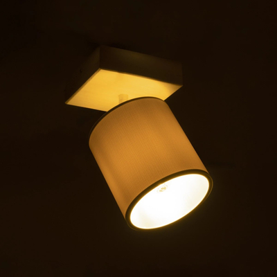 GLOBOSTAR® CUP 203-0060 Vintage Φωτιστικό Οροφής με Ντουί 1 x E27 AC 220-240V IP20 - Λευκό & Μπεζ - Μ14.5 x Π14.5 x Υ25cm