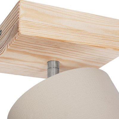 GLOBOSTAR® CUP 203-0060 Vintage Φωτιστικό Οροφής με Ντουί 1 x E27 AC 220-240V IP20 - Λευκό & Μπεζ - Μ14.5 x Π14.5 x Υ25cm