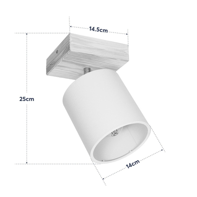 GLOBOSTAR® CUP 203-0060 Vintage Φωτιστικό Οροφής με Ντουί 1 x E27 AC 220-240V IP20 - Λευκό & Μπεζ - Μ14.5 x Π14.5 x Υ25cm