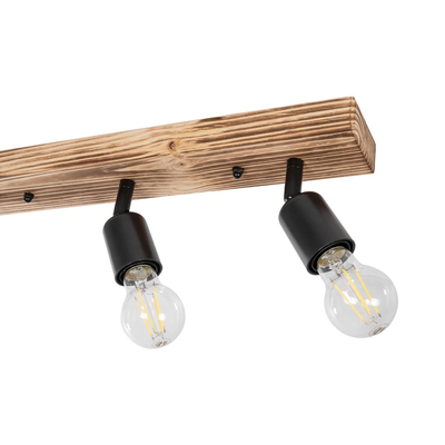 GLOBOSTAR® CUP 203-0061 Vintage Φωτιστικό Οροφής με Ντουί 3 x E27 AC 220-240V IP20 - Μαύρο & Μπέζ - Μ50 x Π8 x Υ15cm