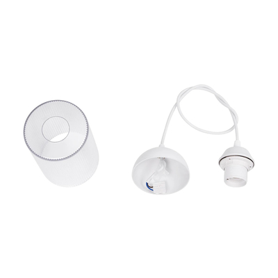 GLOBOSTAR® TORUS 203-0064 Μοντέρνο Κρεμαστό Φωτιστικό Οροφής με Ντουί 1 x E27 AC 220-240V IP20 - Λευκό - Μ10.5 x Π10.5 x Υ18.5cm