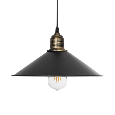 GLOBOSTAR® FERRO 203-0082 Μοντέρνο Κρεμαστό Φωτιστικό Οροφής με Ντουί 1 x E27 AC 220-240V IP20 - Μαύρο & Μπρούτζινο - Μ30 x Π30 x Υ15cm