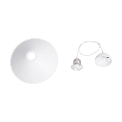 GLOBOSTAR® FERRO 203-0083 Μοντέρνο Κρεμαστό Φωτιστικό Οροφής με Ντουί 1 x E27 AC 220-240V IP20 - Λευκό & Χρυσό - Μ30 x Π30 x Υ15cm