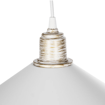 GLOBOSTAR® FERRO 203-0083 Μοντέρνο Κρεμαστό Φωτιστικό Οροφής με Ντουί 1 x E27 AC 220-240V IP20 - Λευκό & Χρυσό - Μ30 x Π30 x Υ15cm