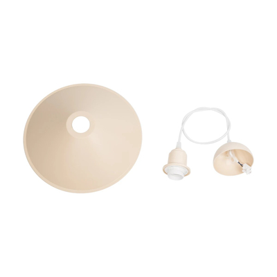 GLOBOSTAR® FERRO 203-0086 Μοντέρνο Κρεμαστό Φωτιστικό Οροφής με Ντουί 1 x E27 AC 220-240V IP20 - Μπεζ - Μ30 x Π30 x Υ15cm