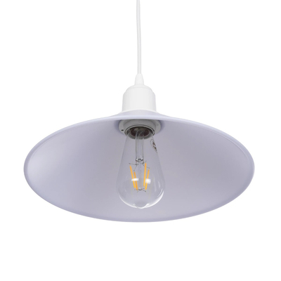 GLOBOSTAR® FERRO 203-0087 Μοντέρνο Κρεμαστό Φωτιστικό Οροφής με Ντουί 1 x E27 AC 220-240V IP20 - Λευκό - Μ30 x Π30 x Υ15cm