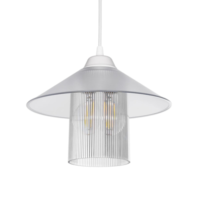 GLOBOSTAR® PROMO 203-0088 Μοντέρνο Κρεμαστό Φωτιστικό Οροφής με Ντουί 1 x E27 AC 220-240V IP20 - Λευκό - Μ25.5 x Π25.5 x Υ20cm