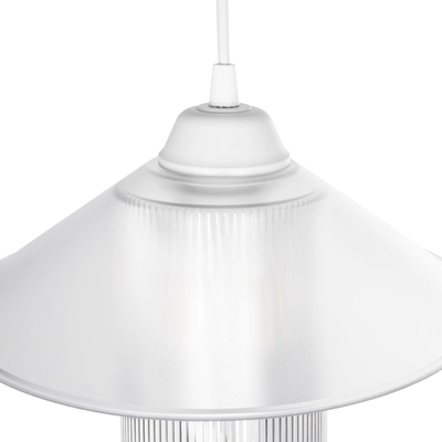 GLOBOSTAR® PROMO 203-0088 Μοντέρνο Κρεμαστό Φωτιστικό Οροφής με Ντουί 1 x E27 AC 220-240V IP20 - Λευκό - Μ25.5 x Π25.5 x Υ20cm