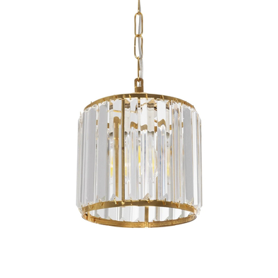 GLOBOSTAR® GLAMOROUS 203-0093 Κλασικό Κρεμαστό Φωτιστικό Οροφής με Ντουί 1 x E27 AC 220-240V IP20 - Χρυσό & Διάφανο - Μ19 x Π19 x Υ16.5cm