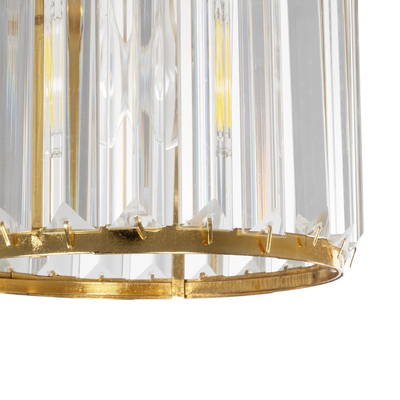 GLOBOSTAR® GLAMOROUS 203-0093 Κλασικό Κρεμαστό Φωτιστικό Οροφής με Ντουί 1 x E27 AC 220-240V IP20 - Χρυσό & Διάφανο - Μ19 x Π19 x Υ16.5cm