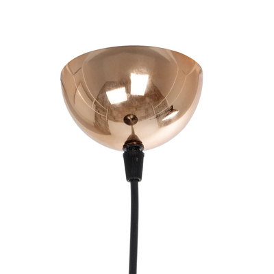 GLOBOSTAR® MARBLE 203-0099 Μοντέρνο Κρεμαστό Φωτιστικό Οροφής με Ντουί 1 x E27 AC 220-240V IP20 - Μαύρο & Χρυσό - Μ30 x Π30 x Υ20cm