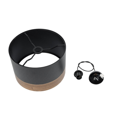 GLOBOSTAR® ZYKLUS 203-0101 Μοντέρνο Κρεμαστό Φωτιστικό Οροφής με Ντουί 1 x E27 AC 220-240V IP20 - Μαύρο & Καφέ - Μ36 x Π36 x Υ25cm