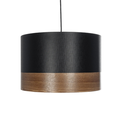 GLOBOSTAR® ZYKLUS 203-0101 Μοντέρνο Κρεμαστό Φωτιστικό Οροφής με Ντουί 1 x E27 AC 220-240V IP20 - Μαύρο & Καφέ - Μ36 x Π36 x Υ25cm