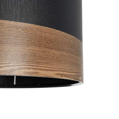 GLOBOSTAR® ZYKLUS 203-0101 Μοντέρνο Κρεμαστό Φωτιστικό Οροφής με Ντουί 1 x E27 AC 220-240V IP20 - Μαύρο & Καφέ - Μ36 x Π36 x Υ25cm