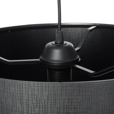 GLOBOSTAR® ZYKLUS 203-0101 Μοντέρνο Κρεμαστό Φωτιστικό Οροφής με Ντουί 1 x E27 AC 220-240V IP20 - Μαύρο & Καφέ - Μ36 x Π36 x Υ25cm