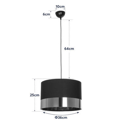 GLOBOSTAR® ZYKLUS 203-0102 Μοντέρνο Κρεμαστό Φωτιστικό Οροφής με Ντουί 1 x E27 AC 220-240V IP20 - Γκρί & Καφέ - Μ36 x Π36 x Υ25cm