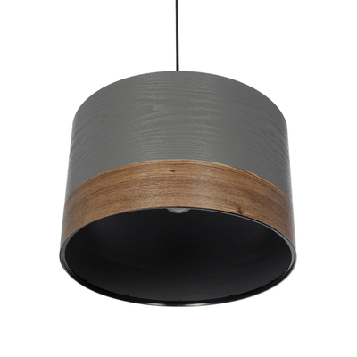 GLOBOSTAR® ZYKLUS 203-0102 Μοντέρνο Κρεμαστό Φωτιστικό Οροφής με Ντουί 1 x E27 AC 220-240V IP20 - Γκρί & Καφέ - Μ36 x Π36 x Υ25cm