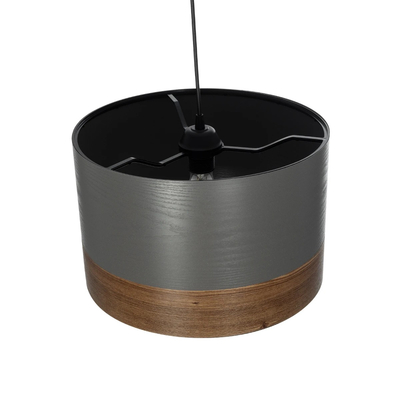 GLOBOSTAR® ZYKLUS 203-0102 Μοντέρνο Κρεμαστό Φωτιστικό Οροφής με Ντουί 1 x E27 AC 220-240V IP20 - Γκρί & Καφέ - Μ36 x Π36 x Υ25cm