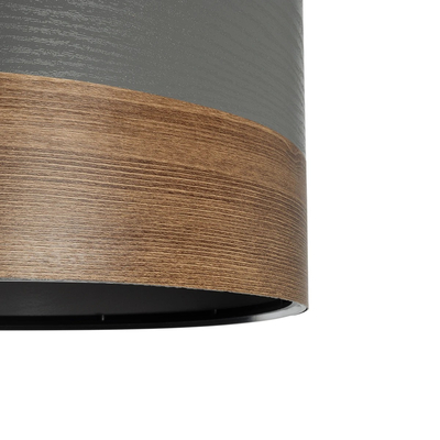 GLOBOSTAR® ZYKLUS 203-0102 Μοντέρνο Κρεμαστό Φωτιστικό Οροφής με Ντουί 1 x E27 AC 220-240V IP20 - Γκρί & Καφέ - Μ36 x Π36 x Υ25cm