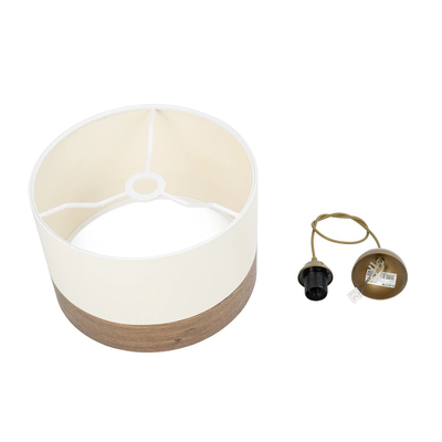 GLOBOSTAR® ZYKLUS 203-0103 Μοντέρνο Κρεμαστό Φωτιστικό Οροφής με Ντουί 1 x E27 AC 220-240V IP20 - Μπεζ & Καφέ - Μ36 x Π36 x Υ25cm