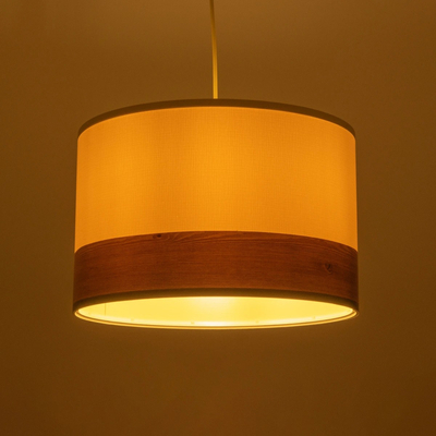 GLOBOSTAR® ZYKLUS 203-0103 Μοντέρνο Κρεμαστό Φωτιστικό Οροφής με Ντουί 1 x E27 AC 220-240V IP20 - Μπεζ & Καφέ - Μ36 x Π36 x Υ25cm