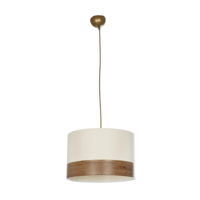 GLOBOSTAR® ZYKLUS 203-0103 Μοντέρνο Κρεμαστό Φωτιστικό Οροφής με Ντουί 1 x E27 AC 220-240V IP20 - Μπεζ & Καφέ - Μ36 x Π36 x Υ25cm