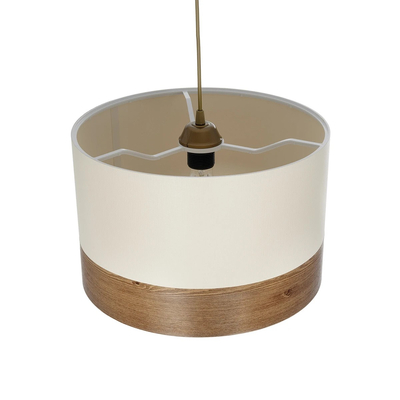 GLOBOSTAR® ZYKLUS 203-0103 Μοντέρνο Κρεμαστό Φωτιστικό Οροφής με Ντουί 1 x E27 AC 220-240V IP20 - Μπεζ & Καφέ - Μ36 x Π36 x Υ25cm