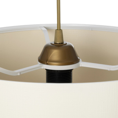 GLOBOSTAR® ZYKLUS 203-0103 Μοντέρνο Κρεμαστό Φωτιστικό Οροφής με Ντουί 1 x E27 AC 220-240V IP20 - Μπεζ & Καφέ - Μ36 x Π36 x Υ25cm