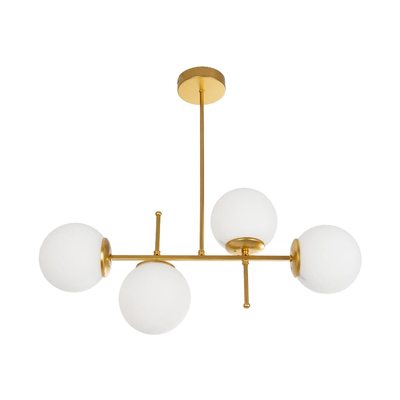 GLOBOSTAR® GLOBUS 203-0105 Μοντέρνο Φωτιστικό Οροφής με Ντουί 4 x E27 AC 220-240V IP20 - Λευκό & Χρυσό - Μ70 x Π15 x Υ34cm