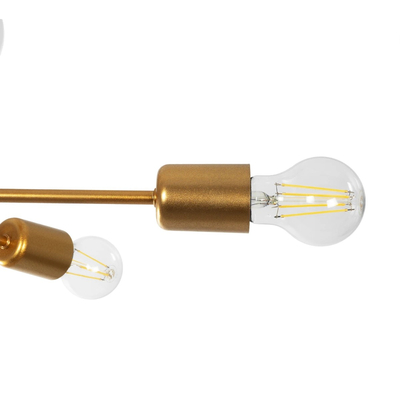 GLOBOSTAR® SPIDI 203-0114 Μοντέρνο Φωτιστικό Οροφής με Ντουί 6 x E27 AC 220-240V IP20 - Χρυσό - Μ61 x Π61 x Υ25cm