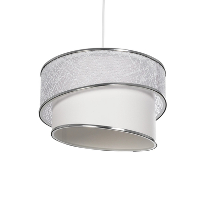 GLOBOSTAR® SONIA 203-0115 Μοντέρνο Κρεμαστό Φωτιστικό Οροφής με Ντουί 1 x E27 AC 220-240V IP20 - Λευκό & Ασημί - Μ30 x Π30 x Υ24cm