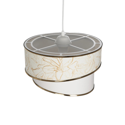 GLOBOSTAR® SONIA 203-0117 Μοντέρνο Κρεμαστό Φωτιστικό Οροφής με Ντουί 1 x E27 AC 220-240V IP20 - Λευκό & Χρυσό - Μ30 x Π30 x Υ24cm