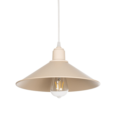 GLOBOSTAR® FERRO 203-0086 Μοντέρνο Κρεμαστό Φωτιστικό Οροφής με Ντουί 1 x E27 AC 220-240V IP20 - Μπεζ - Μ30 x Π30 x Υ15cm