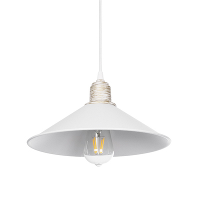 GLOBOSTAR® FERRO 203-0083 Μοντέρνο Κρεμαστό Φωτιστικό Οροφής με Ντουί 1 x E27 AC 220-240V IP20 - Λευκό & Χρυσό - Μ30 x Π30 x Υ15cm